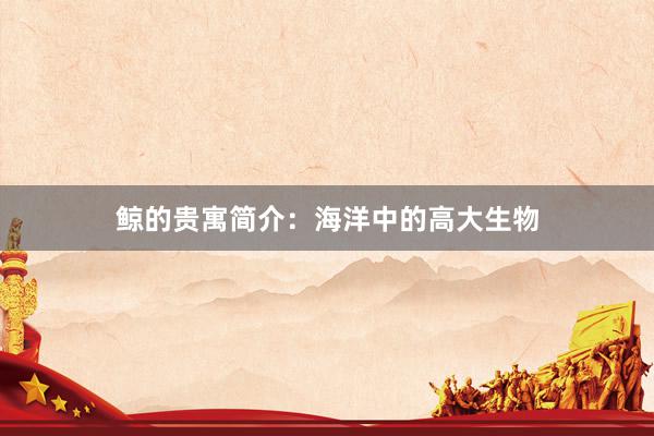 鲸的贵寓简介：海洋中的高大生物